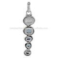 Rainbow Moonstone And Multi Gemstone 925 Sterling Silver Pendant